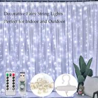 🔌 300 led window curtain string lights (9.8x9.8 ft), fairy string lights usb with remote, 8 lighting modes for bedroom wedding, christmas party, garden outdoor and indoor wall decoration логотип