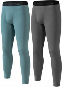 img 4 attached to 👕 DAVID ARCHY Men's Thermal Underwear Set - Soft Brushed Base Layer Pants and Top for Quick Drying Long Johns