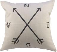 leaveland magic arrow compass throw pillow case - 18x18 inch, cotton linen square cushion slipcover for home decor, durable and decorative standard size accent pillowcase logo