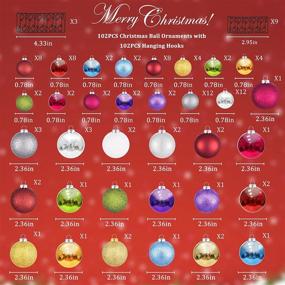 img 1 attached to 🎄 Sparkling Elegance: ILLUMINEW's Exquisite 102-Piece Glittering Christmas Ball Ornaments for Tree Decoration