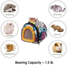 img 3 attached to 🐹 Versatile Small Animal Carrier Bag for Guinea Pigs, Hedgehogs, and More: Detachable Strap, Double Zipper, and Sling Handbag for Travel with Small Pets