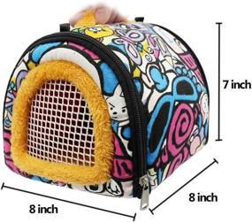 img 2 attached to 🐹 Versatile Small Animal Carrier Bag for Guinea Pigs, Hedgehogs, and More: Detachable Strap, Double Zipper, and Sling Handbag for Travel with Small Pets