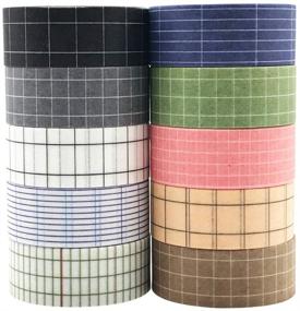 img 4 attached to ZMLSED 10 Rolls Basic Collection Decoration Vintage Washi Tape Set - 15mm Wide Japanese Masking Decorative Tapes for Bullet Journal Planners, Crafts & Scrapbooking