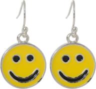 optimized search: smiley face earrings with yellow dangling fish hooks logo