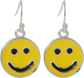 img 1 attached to Optimized Search: Smiley Face Earrings with Yellow Dangling Fish Hooks