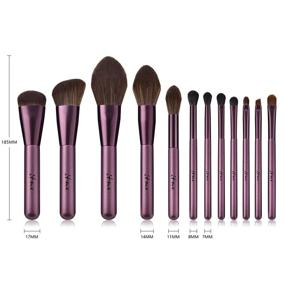 img 1 attached to 💜 Luxury Lilac Microcrystalline Silk 12Pcs Makeup Brush Set - Premium Synthetic Cosmetic Brushes for Flawless Makeup Application