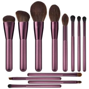 img 4 attached to 💜 Luxury Lilac Microcrystalline Silk 12Pcs Makeup Brush Set - Premium Synthetic Cosmetic Brushes for Flawless Makeup Application