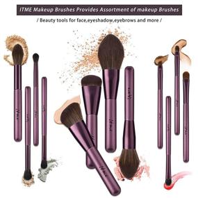 img 3 attached to 💜 Luxury Lilac Microcrystalline Silk 12Pcs Makeup Brush Set - Premium Synthetic Cosmetic Brushes for Flawless Makeup Application