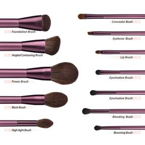 img 2 attached to 💜 Luxury Lilac Microcrystalline Silk 12Pcs Makeup Brush Set - Premium Synthetic Cosmetic Brushes for Flawless Makeup Application