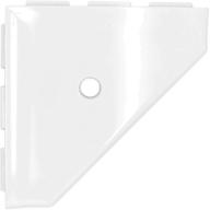 🛁 high-end questech 8 inch corner shower shelf - polished bright white bathroom organizer geo lugged for new construction: a must-have addition for elegant bathroom spaces logo