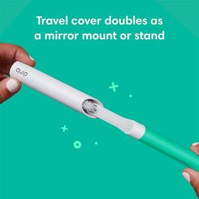 img 2 attached to 🦷 quip Adult Electric Toothbrush - Green Sonic Toothbrush with Travel Cover, Mirror Mount & Timer