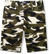 🩳 mesinsefra boys flat front shorts: casual camo bermuda knee length summer shorts for little & big kids logo