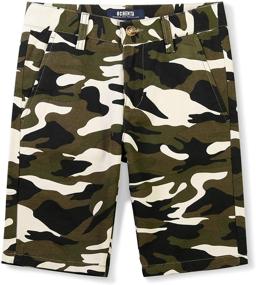 img 4 attached to 🩳 Mesinsefra Boys Flat Front Shorts: Casual Camo Bermuda Knee Length Summer Shorts for Little & Big Kids