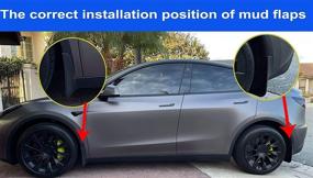 img 2 attached to Несмываемые шлепанцы Nansure для Tesla Model Y | Брызговики, защита от грязи, аксессуары для автомобиля | Без необходимости сверления | Комплект из 4 штук