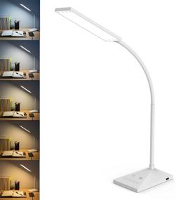 img 2 attached to ✨ RAOYI LED Desk Lamp, 12W Dimmable Table Lamp with USB Charging Port, Eye-Caring Reading Light, Touch Control, 5 Color Modes, 7-Level Brightness, Adjustable for Office, Home, Bedroom (White)