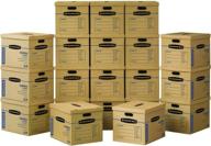 bankers box smoothmove classic moving boxes, tape-free assembly, easy carry handles, medium size, 20 pack (8817202) - reliable and convenient moving storage solution logo