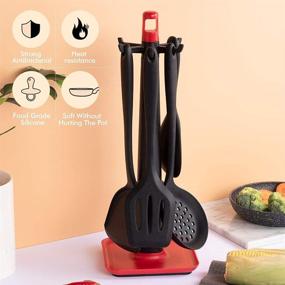 img 3 attached to 🍴 Convenient Kitchenware Storage: Jordan & Judy Kitchen Tool Holder with Silica Gel Utensil Set