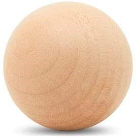 img 1 attached to 🌳 Woodpeckers 2 inch Wooden Round Ball - Bag of 10 Unfinished Natural Hardwood Balls for Crafts and DIY Projects