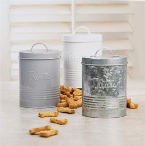 img 1 attached to Large Retro Treats White Canister by Amici Home - 72 oz