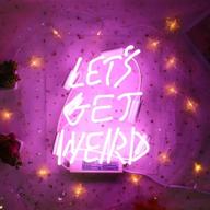 🟪 custom purple neon wall signs – let's get weird neon sign for bedroom, room decor, party, christmas, and halloween lights логотип