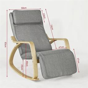 img 4 attached to 🪑 Comfortable Relax Rocking Chair Haotian FST18-DG: Lounge Chair Recliners with Adjustable Footrest & Side Pocket