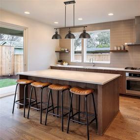 img 1 attached to 🏭 Modern Industrial Kitchen Island Light with Dome Shades - Kira Home Belle 34", 3-Light, Swivel Joints, Oil Rubbed Bronze Finish