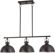 🏭 modern industrial kitchen island light with dome shades - kira home belle 34", 3-light, swivel joints, oil rubbed bronze finish logo