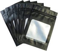 🔒 hanser smell proof foil pouch bags 4x6 inches - 100 pieces, odorless, resealable, airtight, food safe, matte black логотип