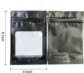 img 1 attached to 🔒 HANSER Smell Proof Foil Pouch Bags 4x6 inches - 100 Pieces, Odorless, Resealable, Airtight, Food Safe, Matte Black