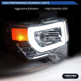 img 3 attached to 🚗 OEDRO LED Headlight Assembly for 2009-2014 Ford F150 - Chrome Housing Headlamps, Driver & Passenger Side