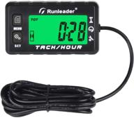 🕒 runleader hour meter tachometer with maintenance reminder, rpm alert, multi-color backlit display, initial hours settable – ideal for lawn mower, generator, marine, atv (hm058a-bk) logo