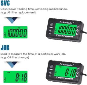 img 2 attached to 🕒 Runleader Hour Meter Tachometer with Maintenance Reminder, RPM Alert, Multi-Color Backlit Display, Initial Hours Settable – Ideal for Lawn Mower, Generator, Marine, ATV (HM058A-BK)