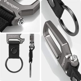 img 3 attached to 🔑 Spigen Carabiner Key Ring Clip: The Ultimate Multi-Functional Keychain and Bottle Opener in Gunmetal