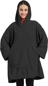 img 4 attached to Blanket Sweatshirt Oversized Wearable Blankets Bedding and Blankets & Throws