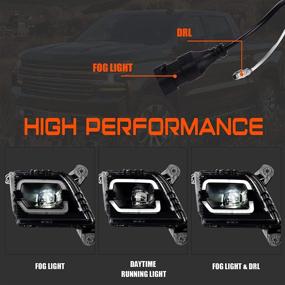 img 3 attached to Enhance your Chevy Silverado 1500 with LED Fog Light and DRL Compatibility - 2019-2021 Bumper Driving Lamps with H11 Relay Harness Kit