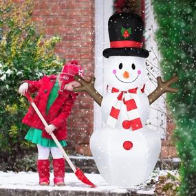 img 1 attached to MIAHART 5.25 Ft Christmas Inflatable Snowman - Festive Outdoor Yard Decorations & Christmas Party Supplies