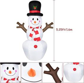 img 3 attached to MIAHART 5.25 Ft Christmas Inflatable Snowman - Festive Outdoor Yard Decorations & Christmas Party Supplies