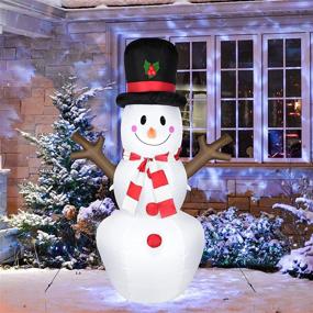 img 4 attached to MIAHART 5.25 Ft Christmas Inflatable Snowman - Festive Outdoor Yard Decorations & Christmas Party Supplies