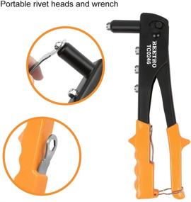 img 2 attached to 🔧 BEETRO Heavy Duty Hand Riveter & Rivet Gun Set with 4 Nosepieces - 3/32-1/8-5/32-3/16 - Includes 100pcs Rivets - Durable & Versatile for Metal, Plastic, Leather