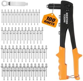 img 4 attached to 🔧 BEETRO Heavy Duty Hand Riveter & Rivet Gun Set with 4 Nosepieces - 3/32-1/8-5/32-3/16 - Includes 100pcs Rivets - Durable & Versatile for Metal, Plastic, Leather