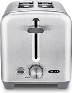 🍞 bella 2 slice toaster: quick & even toasting, wide slots for bagels & texas toast, easy clean-up with drop-down crumb tray, stainless steel логотип