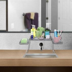 img 3 attached to 🛁 Stylish Perforated Chrome Plated Metal Countertop Organizer/Bathroom Tray with 3 Shelves