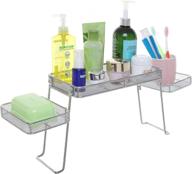 🛁 stylish perforated chrome plated metal countertop organizer/bathroom tray with 3 shelves logo