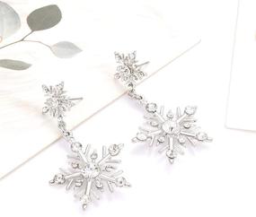 img 2 attached to NVENF Snowflake Earrings Holiday Christmas