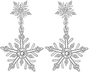 img 4 attached to NVENF Snowflake Earrings Holiday Christmas