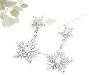 img 1 attached to NVENF Snowflake Earrings Holiday Christmas