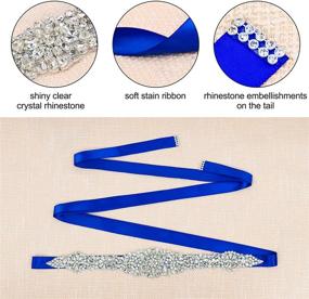img 1 attached to Сияющий стразами свадебный кристальный женский поясный аксессуар от Tendaisy