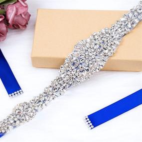 img 3 attached to Sparkling Rhinestone Wedding Crystal Women's Belt Accessories by Tendaisy