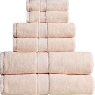 wicker park luxury 600 gsm linen towel set: 2 bath towels, 2 hand towels, 2 washcloths – 100% long-staple cotton, ultra soft, exceptional absorbency, spa hotel quality, machine washable logo