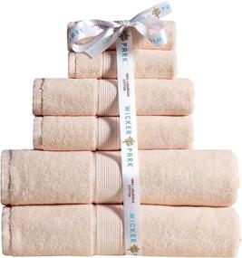 img 3 attached to Wicker Park Luxury 600 GSM Linen Towel Set: 2 Bath Towels, 2 Hand Towels, 2 Washcloths – 100% Long-Staple Cotton, Ultra Soft, Exceptional Absorbency, Spa Hotel Quality, Machine Washable